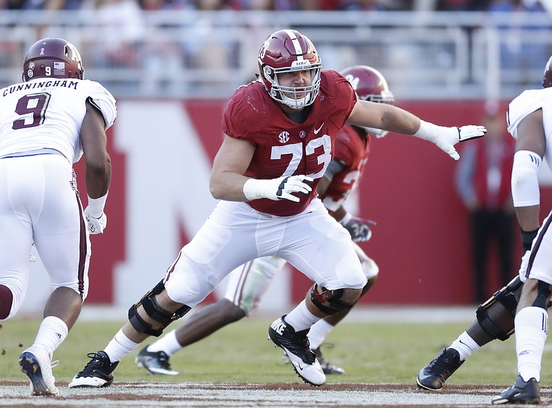 Alabama true freshman Jonah Williams has started all 13 games this season at right tackle for the undefeated and top-ranked Crimson Tide. Thursday he was announced as a member of the All-SEC freshman team.