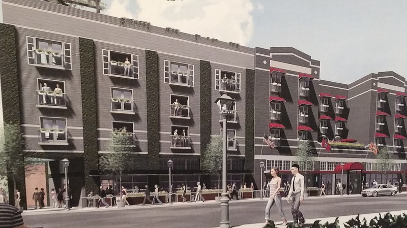 Contributed rendering / The new St. George Hotel on Market Street would hold 55 rooms in a proposed $20 million project.