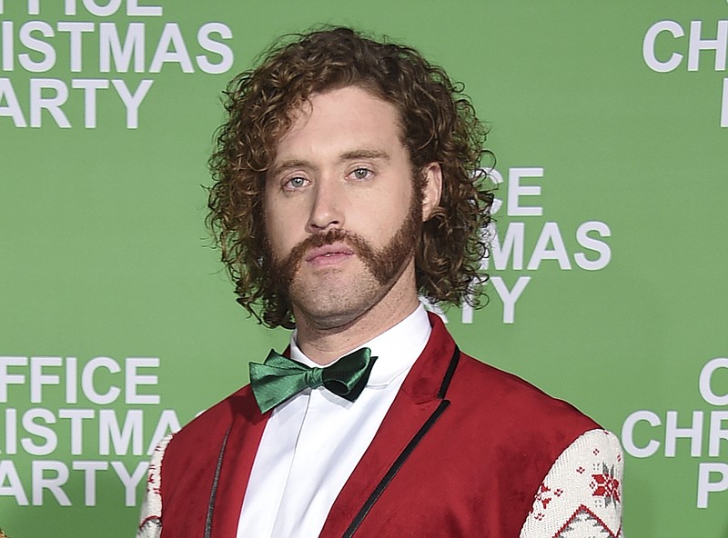 
              FILE - This Dec. 7, 2016 file photo shows T.J. Miller at the Los Angeles premiere of "Office Christmas Party." Los Angeles police say Miller was arrested early Friday, Dec. 9, after a driver accused him of battery. Miller was released on his own recognizance and his arrest will not affect his hosting duties for Sunday's Critics' Choice Awards. (Photo by Jordan Strauss/Invision/AP)
            
