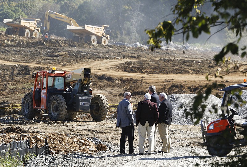 Staff Photo by Dan Henry / The Chattanooga Times Free Press- 10/15/15. Construction continues on the new Vanguard site in Trenton. The Semi-trailer manufacturing plant is bringing 400 jobs to Dade County.