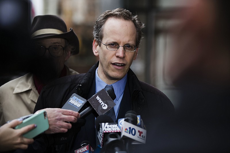 In this Monday, Dec. 5, 2016, file photo, Ilann Maazel, lead counsel for the Green Party presidential candidate Jill Stein campaign, speaks with members of the media outside the federal courthouse in Philadelphia. A federal judge on Monday, Dec. 12, issued a stinging rejection of a Green Party-backed request to recount paper ballots in Pennsylvania's presidential election, won narrowly by Republican Donald Trump, and scan some counties' election systems for signs of hacking. (AP Photo/Matt Rourke, File)