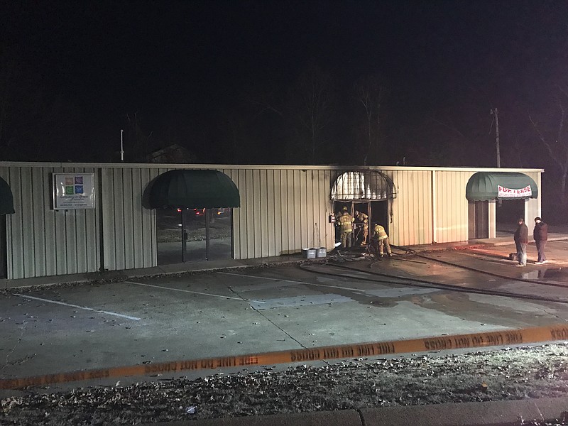 A fire damaged an office building at 1384 Gunbarrel Road Thursday morning.