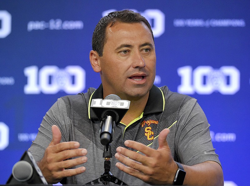 Steve Sarkisian, shown here as Southern California's head football coach before the 2015 season, was named Friday as Alabama's new offensive coordinator. Sarkisian has been an offensive analyst with the Crimson Tide since September.
