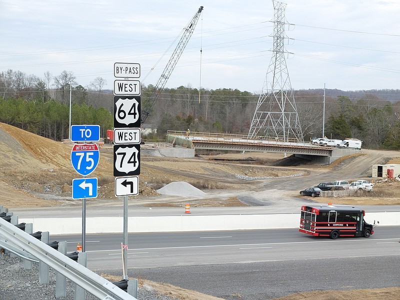 A portion of the interchange at Stones Lake Road in Bradley County is now open. The new roadway connects Interstate 75 to a planned industrial park south of APF 40 and west of U.S. Highway 11.
