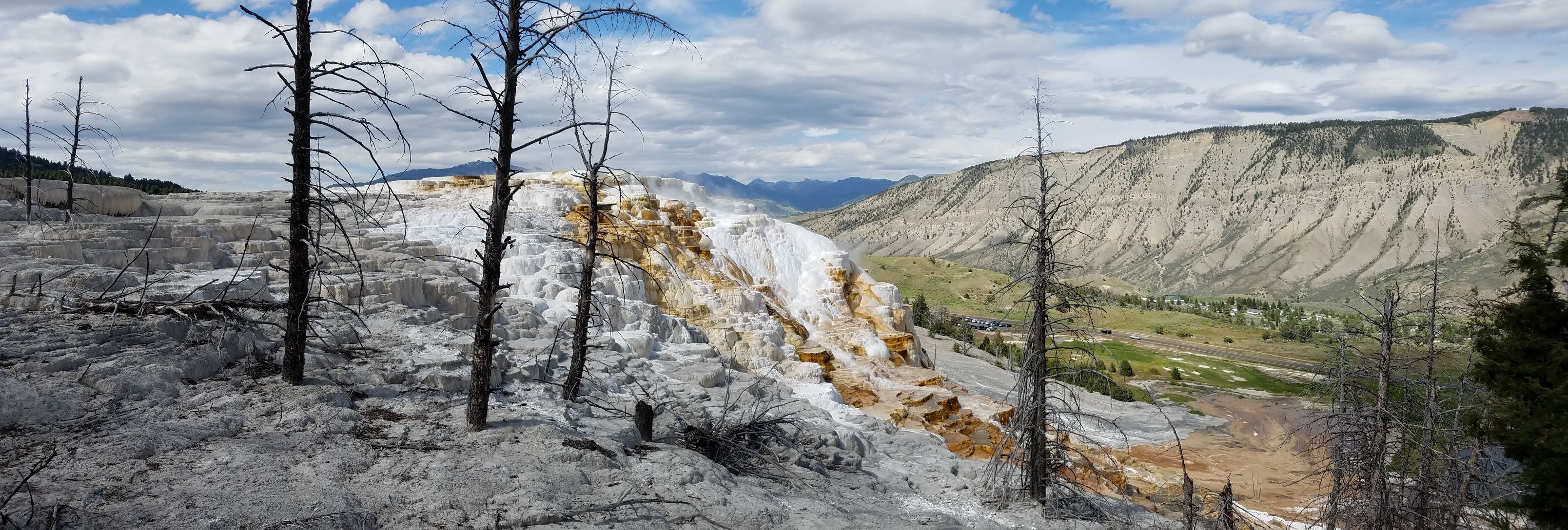 The view from the top of Mammoth Hot Springs. (Photo by Bethany Smith)
