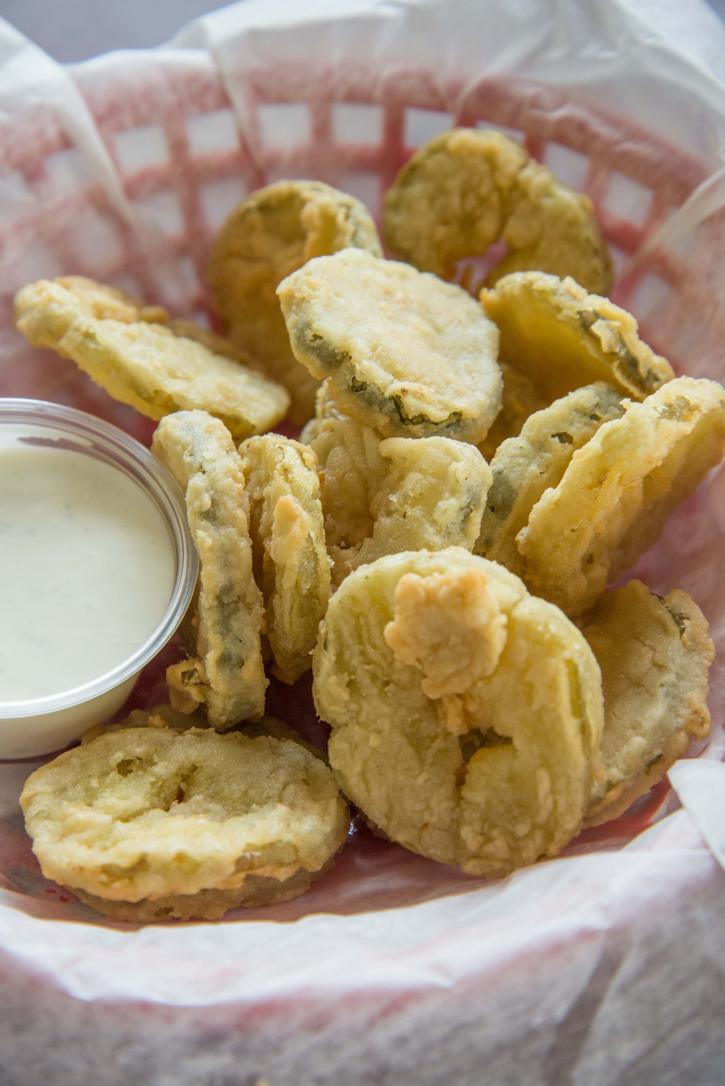 Fried pickle basket at Dari Dip. (Photo by Mark Gilliland)