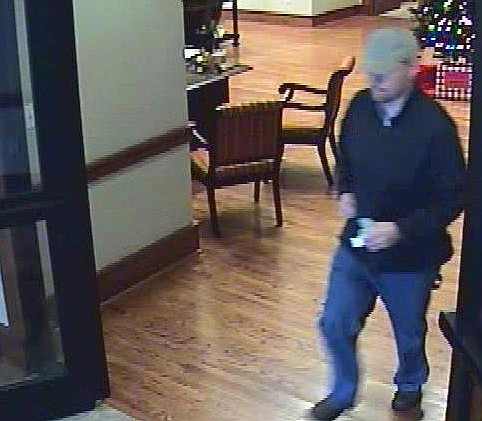 The FBI is searching for this man suspected of robbing a bank Monday in Kimball, Tenn.