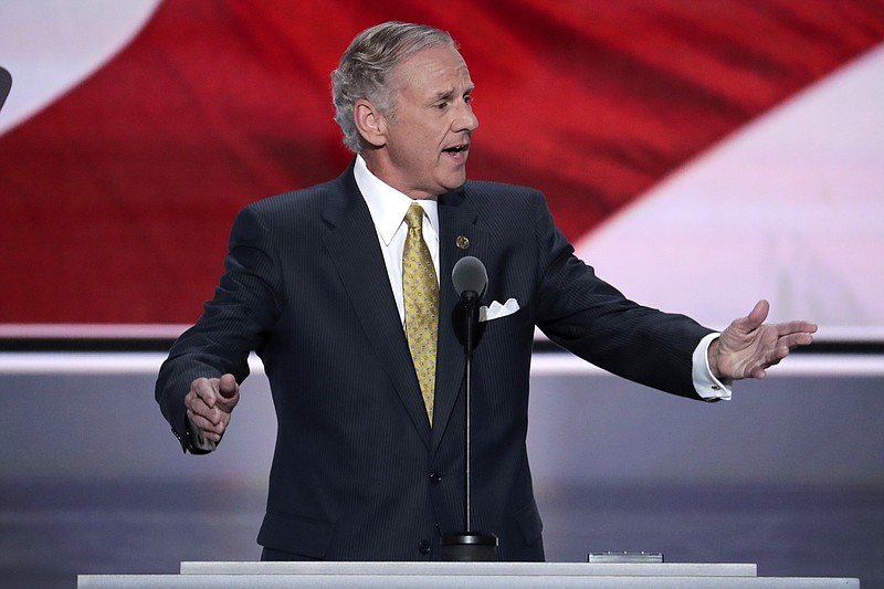 
              FILE-In this Tuesday, July 19, 2016 file photo, Lt. Gov. Henry McMaster of South Carolina nominates Donald Trump as the Republican Candidate for President during the second day of the Republican National Convention in Cleveland. McMaster, 69, who will replace South Carolina Gov. Nikki Haley if she joins Donald Trump's Cabinet is a large contrast from the nationally popular daughter of Indian immigrants who has been the face of the state for six years. (AP Photo/J. Scott Applewhite, File)
            