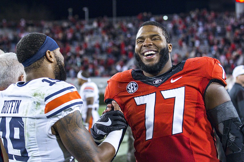 Georgia junior lineman Isaiah Wynn has spent most of this season at left guard but could start at left tackle in Friday's Liberty Bowl against TCU.