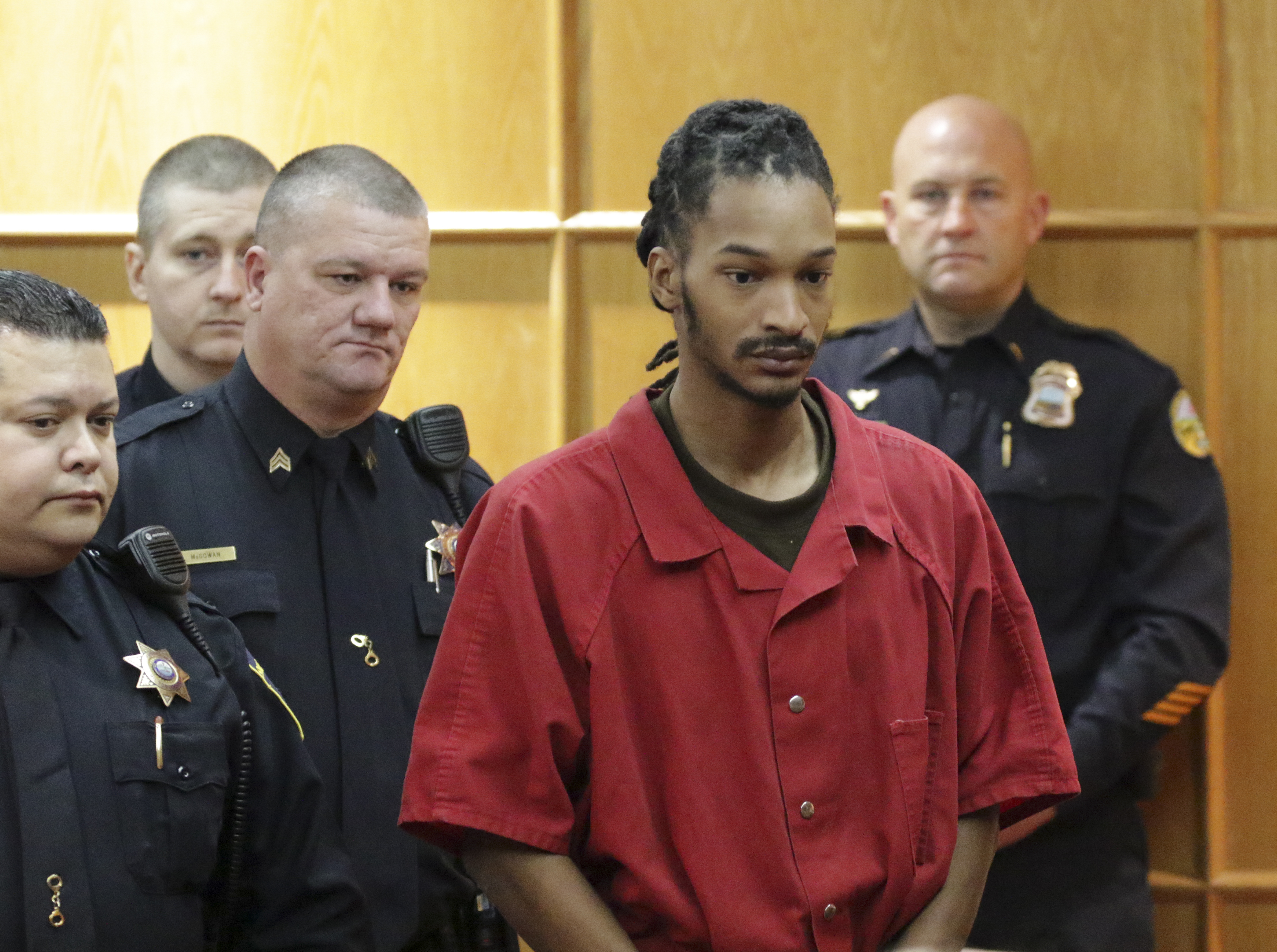 Staff Photo by Dan Henry / The Chattanooga Times Free Press- 12/15/16. Johnthony Walker, the driver involved in the November 21, 2016 school bus crash that sent 31 of the 37 students on board to the hospital resulting in six fatalities, appears before Judge Lila Statom in Hamilton County General Sessions Court on December 15, 2016 for charges of vehicular homicide, reckless endangerment and reckless driving. Walker’s case was bound over to the grand jury after an hour and a half of testimony from two Chattanooga Police Department officers.