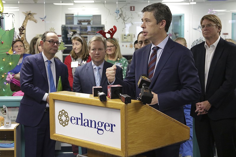 Chattanooga City Mayor Andy Berke announces on Dec. 22, 2016, that the City of Chattanooga will donate $1 million in honor of the Woodmore bus crash victims to help build a new children's hospital.