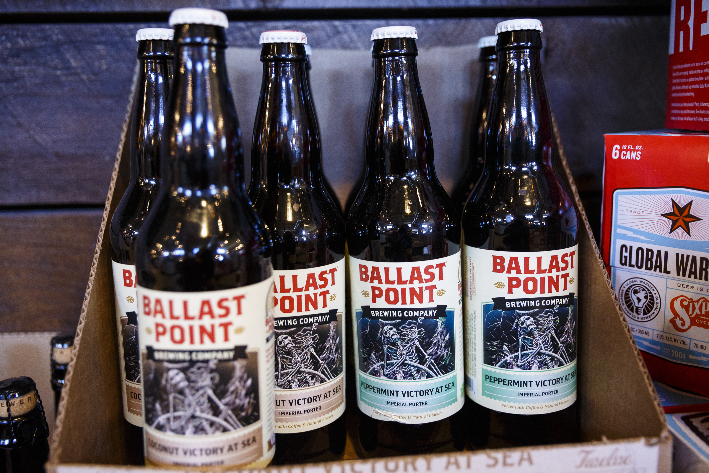 A high-gravity beer from Ballast Point is sold at Imbibe liquor store on Thursday, Dec. 29, 2016, in Chattanooga, Tenn. On Jan. 1, a new state law increases the alcohol by volume cap for beer from 6.2% to 10.1% which will allow grocery stores and breweries to sell high-gravity beers which could previously only be sold at liquor stores.