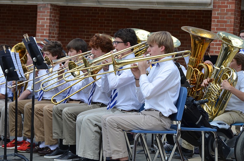 McCallie School's pep band, the Tornado Winds, will perform in London New Year's parade this weekend.