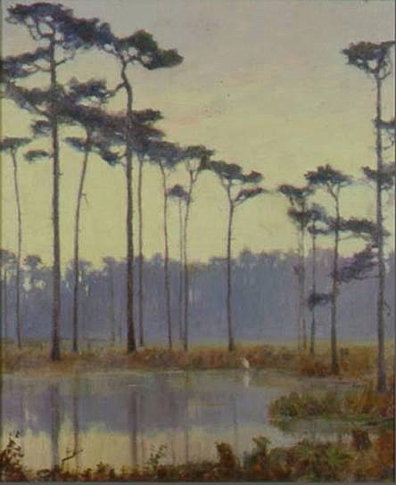"Georgia Pines at Sunset" by William Posey Silva. Collection of Cheekwood Botanical Garden and Museum of Art.