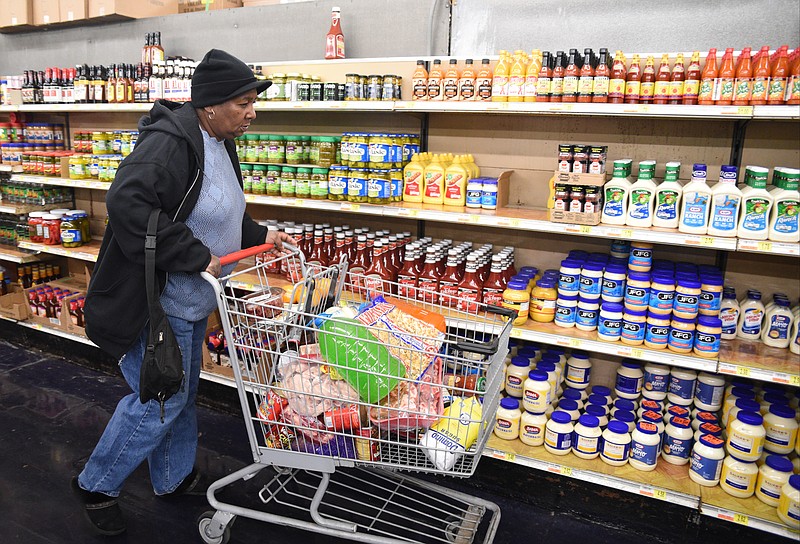 Beverly Madden shops Friday, Jan. 6, 2017, in Buehler's Market on Market Street. 