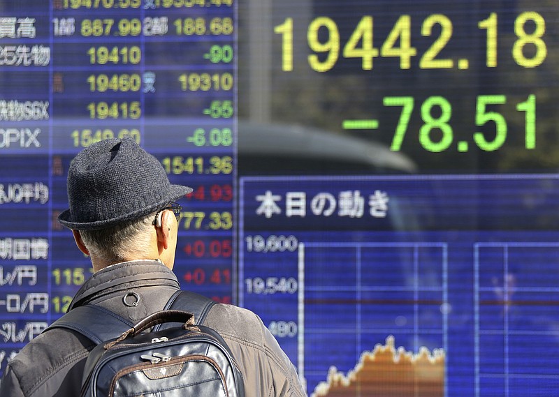 
              A man looks at an electronic stock board of a securities firm in Tokyo, Friday, Jan. 6, 2017. Asian shares wavered Friday, with the dollar’s recent weakness dampening sentiment among investors, who are also staying away from risky positions before the release of key U.S. jobs data. (AP Photo/Koji Sasahara)
            