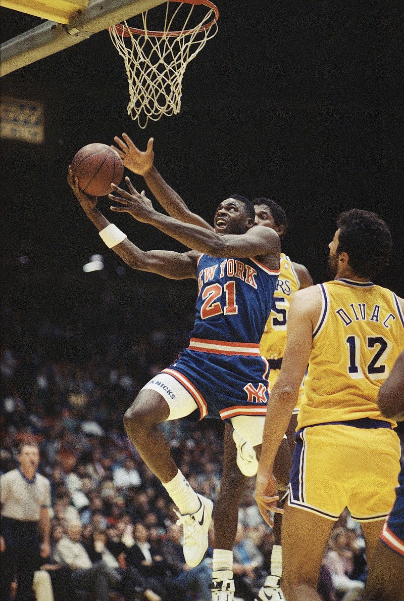 Former UTC basketball star Gerald Wilkins goes up for a basket for the New York Knicks against the Los Angeles Lakers in December 1989.
