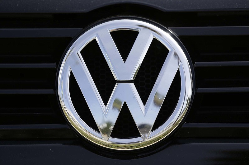 
              FILE - In this Sept. 21, 2015, file photo, a Volkswagen logo is seen on car offered for sale at New Century Volkswagen dealership in Glendale, Calif. The Volkswagen executive, Oliver Schmidt, who once was in charge of complying with U.S. emissions regulations has been arrested in connection with the company’s emissions-cheating scandal, a person briefed on the matter said Monday, Jan. 9, 2017. (AP Photo/Damian Dovarganes, File)
            