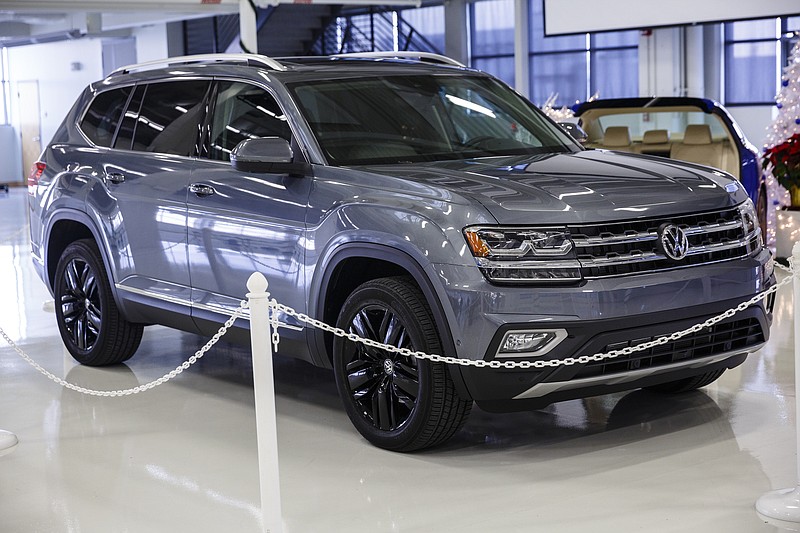 The new Volkswagen Atlas SUV is seen during a job fair with staffing contractor Aerotek held at the Volkswagen Manufacturing Plant on Friday, Dec. 16, 2016, in Chattanooga. Aerotek is hiring to fill production slots for manufacturing Volkswagen's new Atlas SUV.