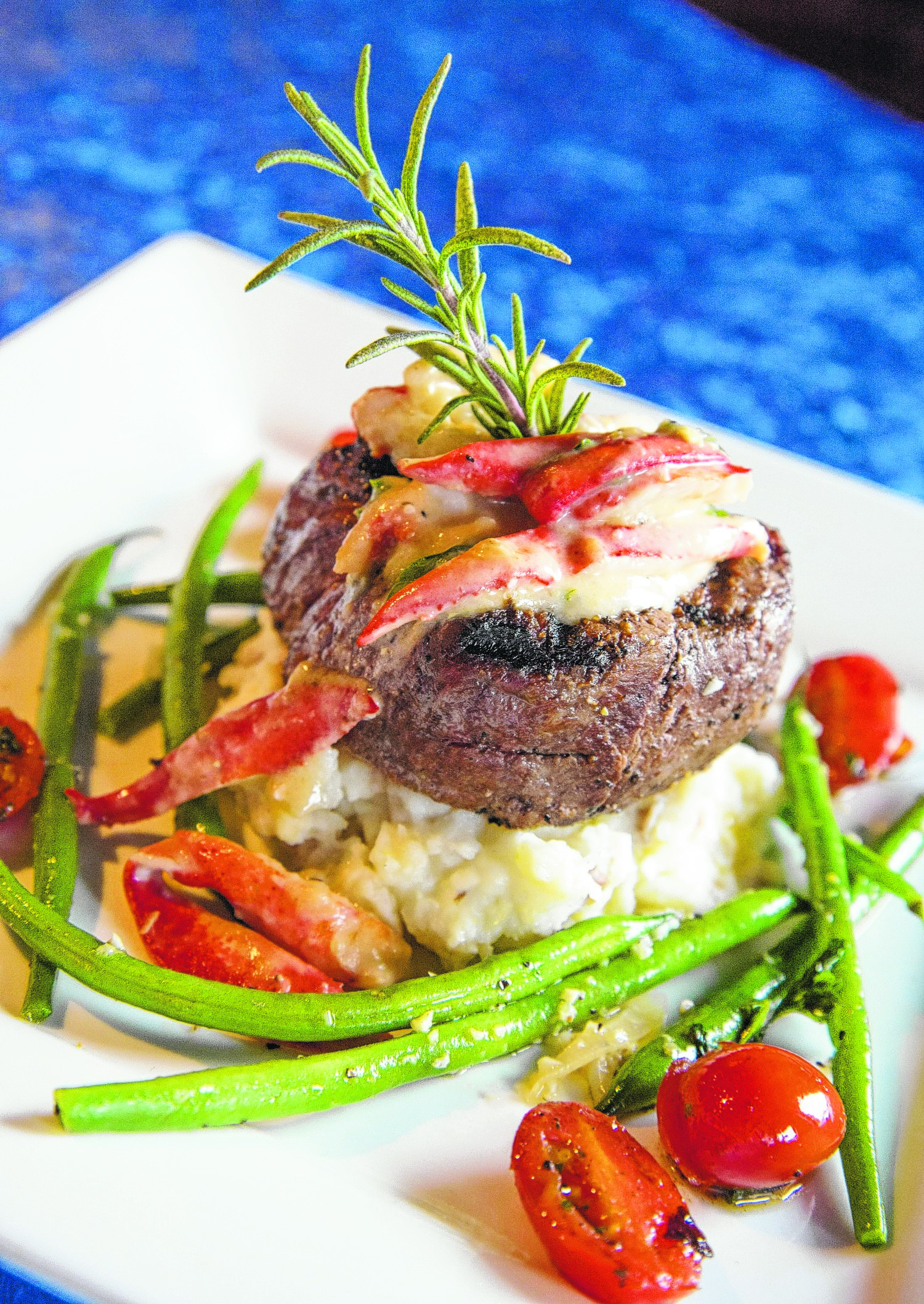 Filet mignon with lobster sauce at Catch Bar and Grill. (Photo by Mark Gilliland)