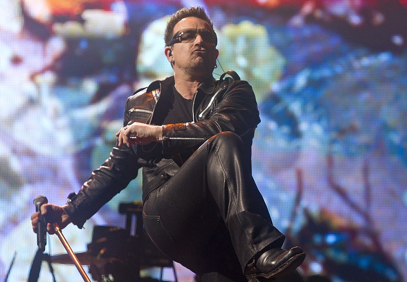 U2 will perform its 1987 release "The Joshua Tree" at this year's Bonnaroo Music & Arts Festival. Lead singer Bono performs at Glastonbury Music Festival in Glastonbury, England.  in 2014. (AP Photo/Joel Ryan, File)