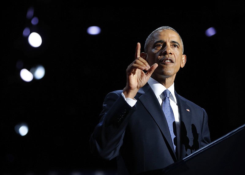 President Barack Obama speaks during his farewell address at McCormick Place in Chicago last week.
