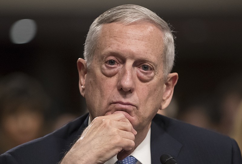 Defense Secretary-designate James Mattis listens to questions from Sen. Kirsten Gillibrand, D-N.Y., about his views on women and gays serving in the military, during his confirmation hearing before the Senate Armed Services Committee, Thursday, Jan. 12, 2017, on Capitol Hill in Washington. (AP Photo/J. Scott Applewhite)