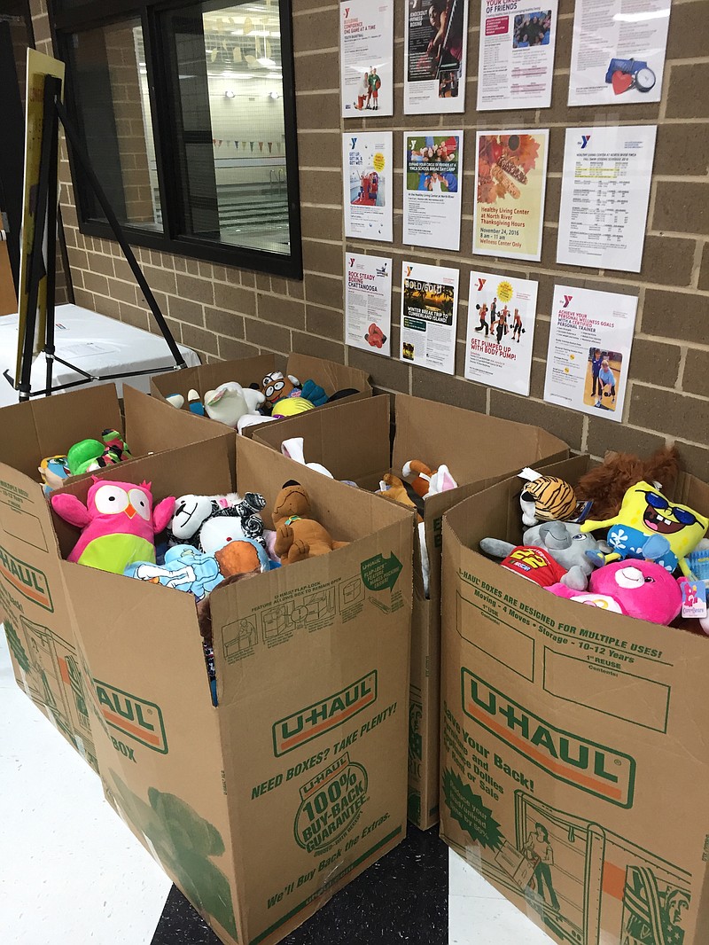 These toys were donated by North River YMCA member John Donovan. John visits local businesses to play the claw machines and donates his winnings to Toys For Tots.