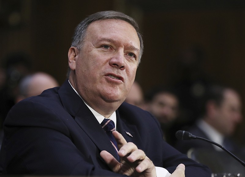 CIA Director-designate Rep. Michael Pompeo, R-Kan. testifies on Capitol Hill in Washington, Thursday, Jan. 12, 2017, at his confirmation hearing before the Senate Intelligence Committee. (AP Photo/Manuel Balce Ceneta)