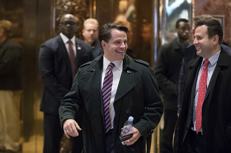 
              FILE - In this Dec. 5, 2016, file photo, Anthony Scaramucci arrives at Trump Tower in New York. A prominent New York financier is set to be named a top White House adviser to President-elect Donald Trump. Scaramucci will be tasked with outreach to the U.S. business and political community. (AP Photo/Andrew Harnik, File)
            