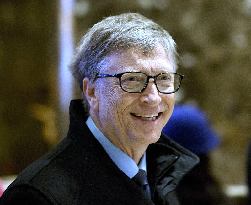 
              FILE - In this Tuesday, Dec. 13, 2016 file photo, Bill Gates arrives to Trump Tower in New York. The eight individuals who own as much as half of the rest of the planet are all men, and have largely made their fortunes in technology. Gates co-founded Microsoft in the mid-70s, growing it into the world’s biggest software company and helping to make computers a household item. (AP Photo/Seth Wenig, file)
            