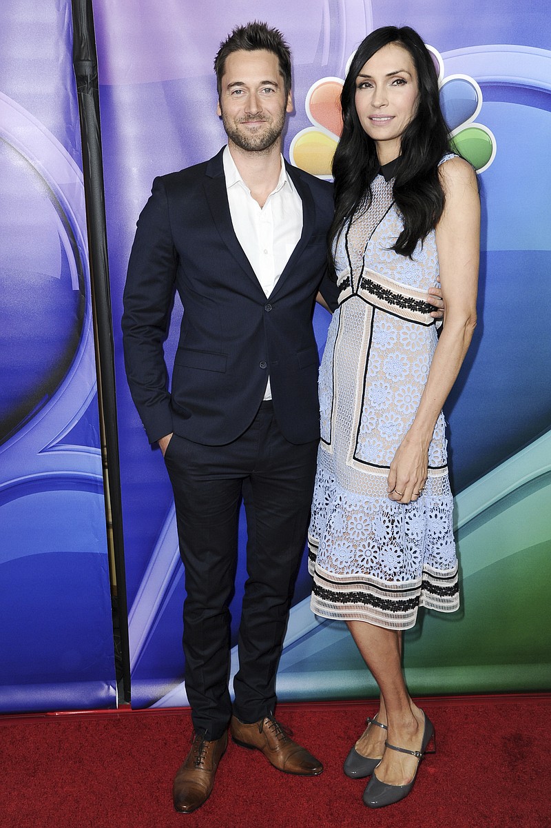
              Ryan Eggold, left, and Famke Janssen attend the NBCUniversal portion of the 2017 Winter Television Critics Association press tour on Wednesday, Jan. 18, 2017, in Pasadena, Calif. (Photo by Richard Shotwell/Invision/AP)
            
