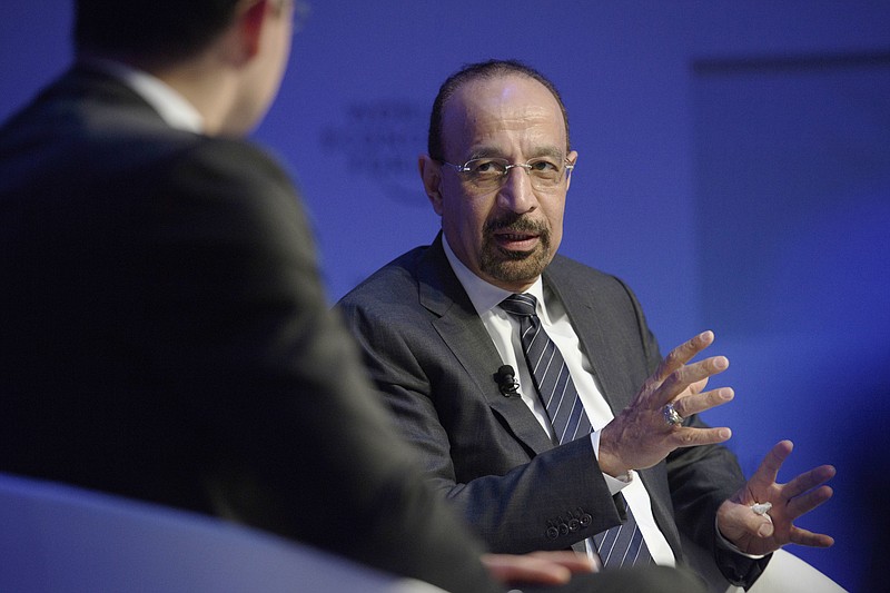 
              Khalid Al-Falih, Minister of Energy, Industry and mineral Resources of Saudi Arabia, is pictured during the 47th annual meeting of the World Economic Forum, WEF, in Davos, Switzerland, Thursday, Jan. 19, 2017. (Gian Ehrenzeller/Keystone via AP)
            