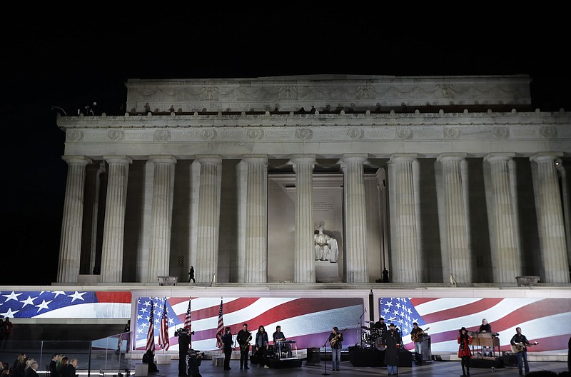 
              Toby Keith performs at a pre-Inaugural "Make America Great Again! Welcome Celebration" at the Lincoln Memorial in Washington, Thursday, Jan. 19, 2017. (AP Photo/David J. Phillip)
            