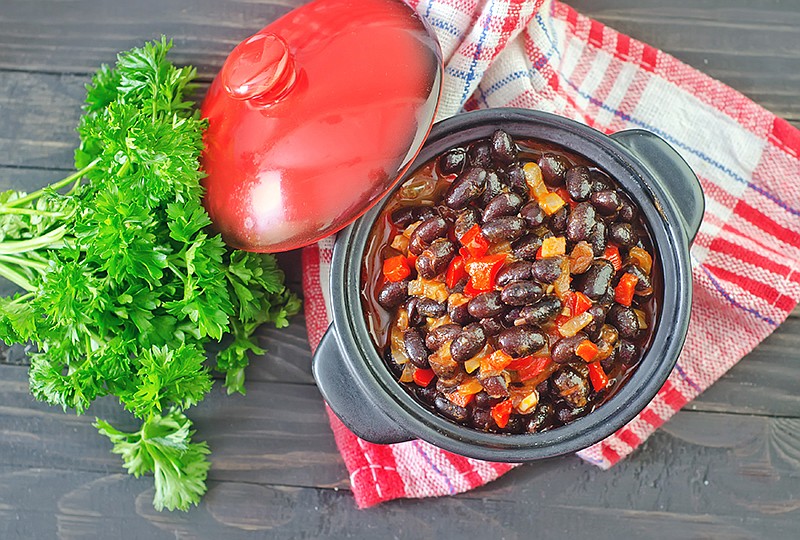 black beans with chili