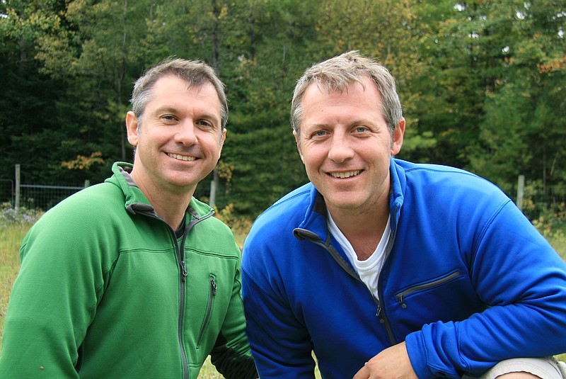 Brothers Chris, left, and Martin Kratt are the human stars of the Emmy-nominated series "Wild Kratts."