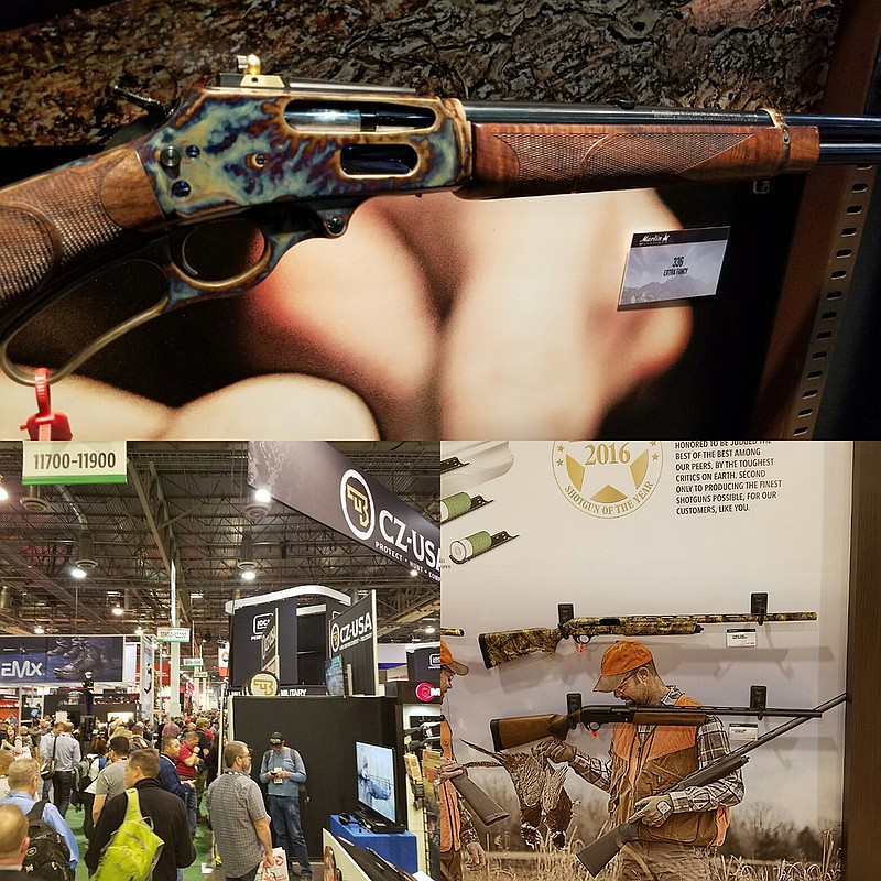 Shown are scenes from this year's SHOT Show in Las Vegas, where more than 70,000 attended to see 11 acres worth of exhibits related to the shooting, hunting and outdoors trade industries.
