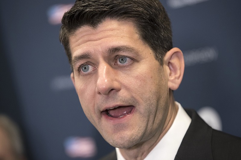 
              House Speaker Paul Ryan of Wis. speaks during a news conference on Capitol Hill in Washington, Tuesday, Jan. 24, 2017, to announced that he has invited President Donald Trump to address a Joint Session of Congress on Feb. 28. (AP Photo/J. Scott Applewhite)
            