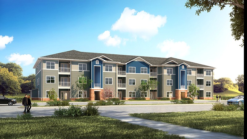 This is a rendering for the proposed $40 million apartment complex called The Reserve at Mountain Pass.