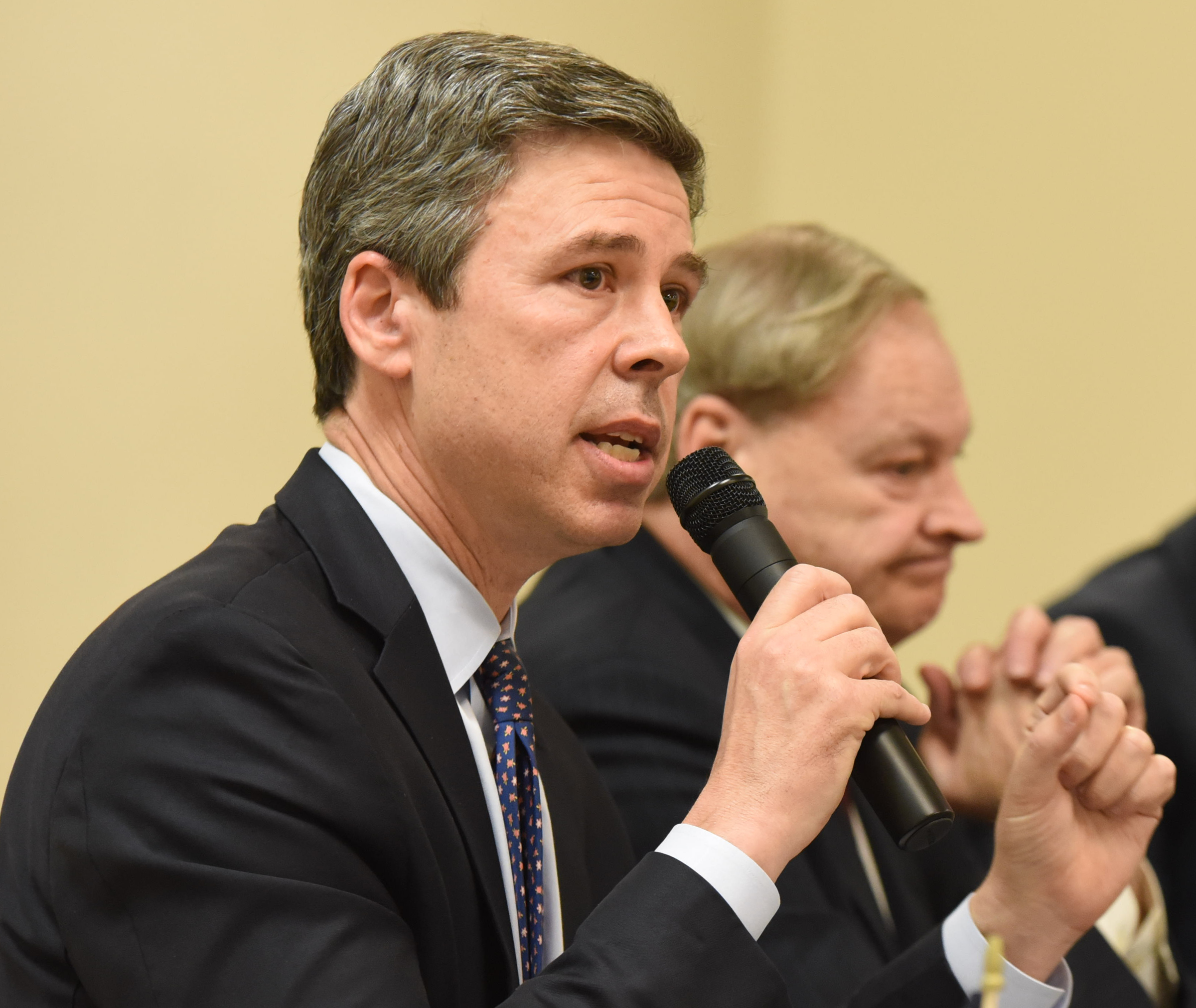 Mayor Andy Berke speaks to a large crowd answering questions Monday night at the first of two forums. The National Coalition of 100 Black Women, Chattanooga Chapter, INC. sponsored the forum at the Greater Tucker Missionary Baptist Church on N. Moore Road in Brainerd.