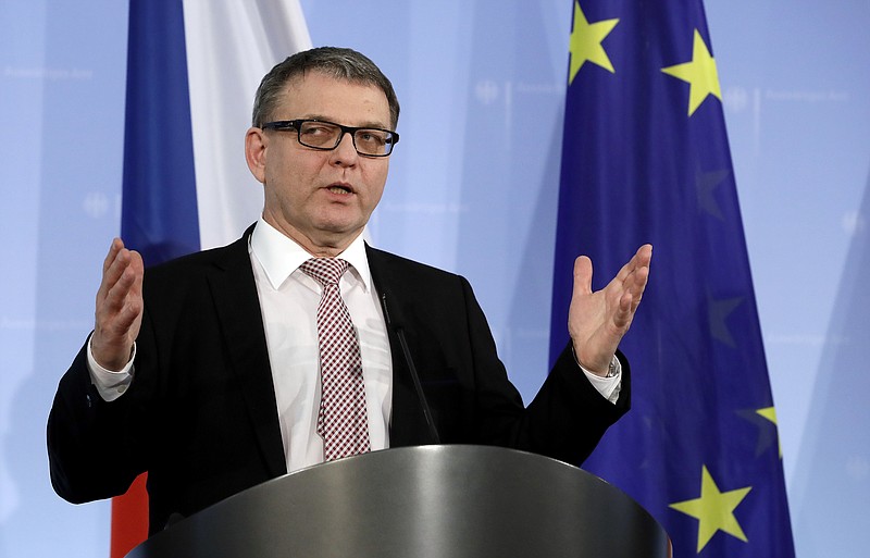 
              FILE- In this Wednesday, Jan. 25, 2017 file photo, the Foreign Minister of the Czech Republic, Lubomir Zaoralek, speaks during a joint press conference after a meeting with his his counterpart from Germany, Frank-Walter Steinmeier, at the Foreign Ministry in Berlin, Germany. Zaoralek said Tuesday, Jan. 31, 2017 that his email account and the accounts of dozens of ministry officials have been successfully hacked. (AP Photo/Michael Sohn, File)
            