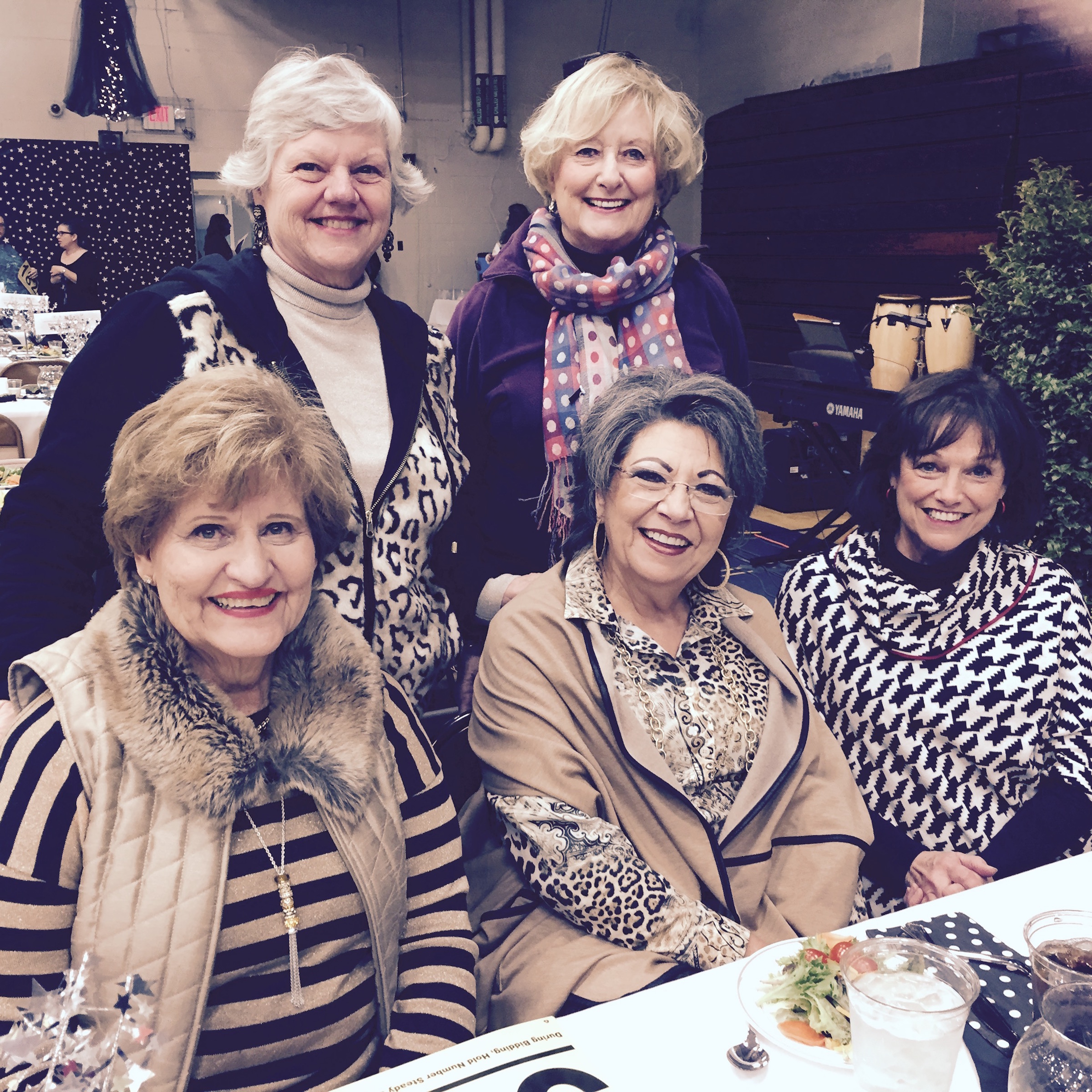 Genevieve O'Neal, Rodena Maas and Jayne Holder, seated from left, with Beth Painter and Harriett Hogue, standing.