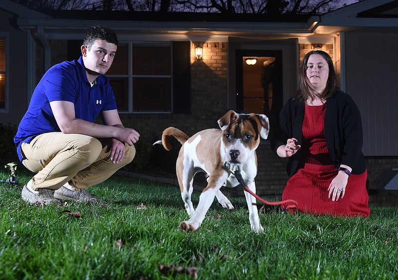 Caleb and Corey Hall adopted Stormy from Big Fluffy Animal Rescue in Nashville last October, but they had to wait until Puppy Bowl XIII had taped a few months later before they could welcome him home.