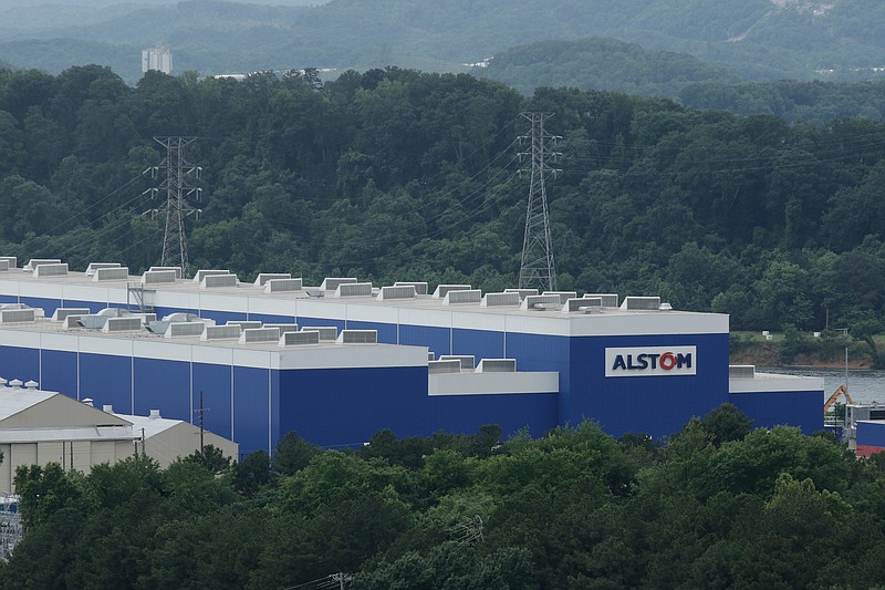 The Alstom plant is pictured from the Republic Centre building in 2015.