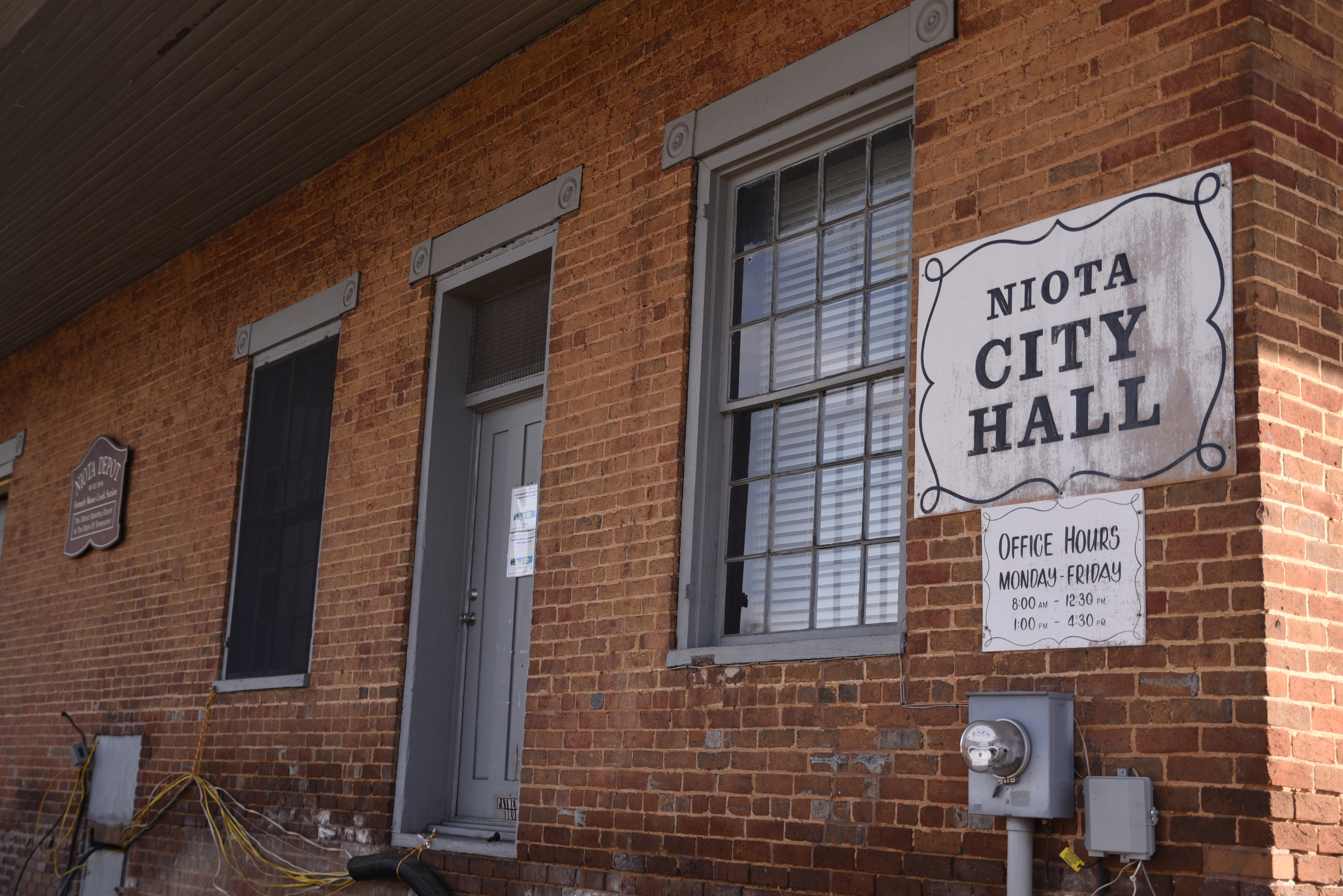 The Niota Depot, which houses the Niota City Hall, is undergoing exterior renovations.