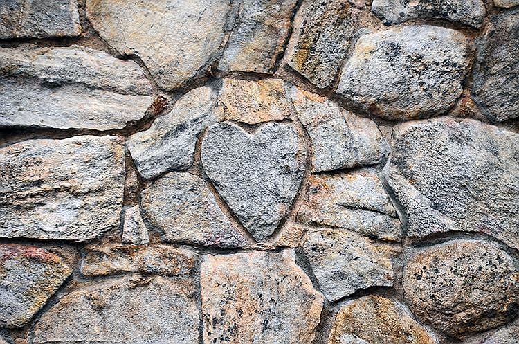 A perfectly carved heart can be found among the stones in the 38-foot fire tower at Fort Mountain State Park in Chatsworth, Ga.