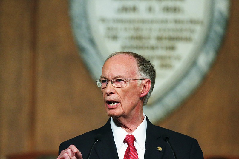 Alabama Gov. Robert Bentley speaks during the annual State of the State address at the Capitol, Tuesday, Feb. 7, 2017, in Montgomery, Ala. (AP Photo/Brynn Anderson)