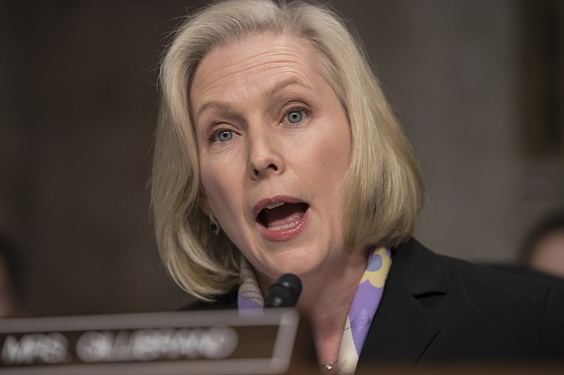 
              FILE - In this Thursday, Jan. 12, 2017, file photo, Senate Armed Services Committee Sen. Kirsten Gillibrand, D-N.Y., questions Defense Secretary-designate James Mattis on Capitol Hill in Washington during Mattis confirmation hearing before the committee. Gillibrand, one of a handful of Senate Democrats seen as potential candidates for president in 2020, has won praise from liberal bloggers for voting against nearly all of President Donald Trump's picks. (AP Photo/J. Scott Applewhite, File)
            