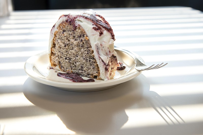 Track's End's blueberry cake. (Photo by Mark Gilliland)