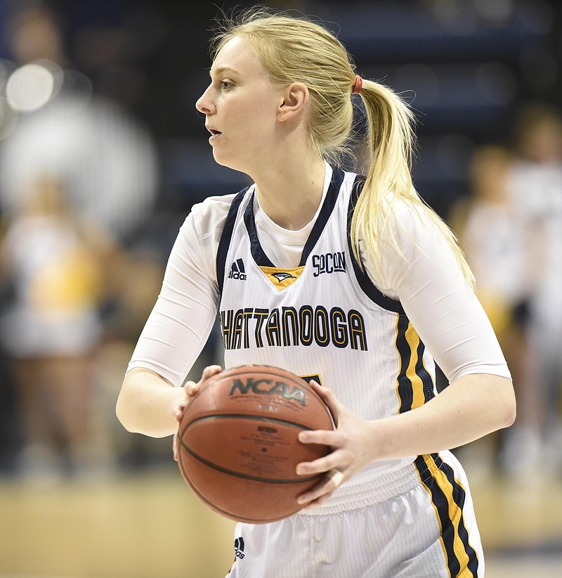 UTC's Sydney Vanlandingham looks for an open teammate during the Mocs' 51-45 win against Samford this past Saturday at McKenzie Arena. The fifth-year senior is among the team's role players who have come through when needed this season.